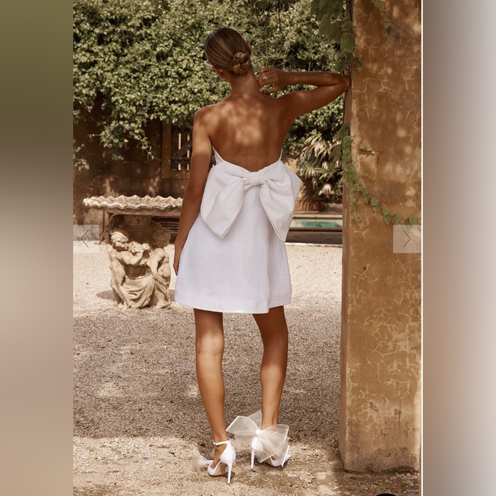 DISSH Aisle Linen Bow Back Dress